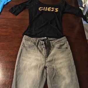 Guess shirt with DKNY pants outfit